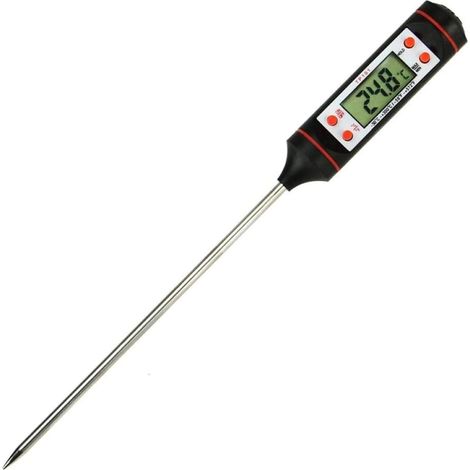 Termómetro de cocina, termómetro para carne, lectura instantánea, sonda extralarga con botón °C/°F, longitud de la sonda 50 cm (1/5)