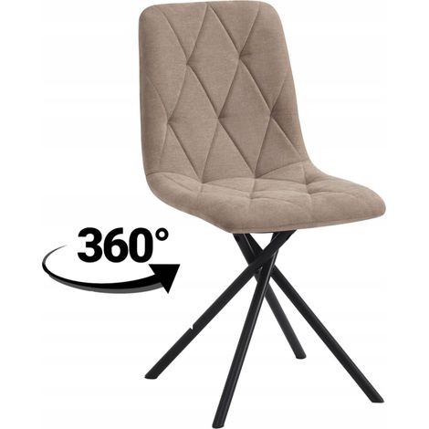 Poltrona girevole moderna imbottita a 360° - Cappuccino furnitex (1/5)
