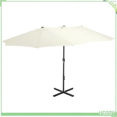 Parasol d'extérieur - FAFEICY - 44868 - Rectangulaire 460x270 cm - Double toit anti-UV - Poteau aluminium, 12 nervures (1/5)