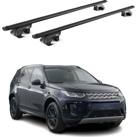 OMAC Dachträger Aluminium TÜV geprüft für Land Rover Discovery Sport L550 2015-2026 – Für Standard Dachreling – T Nut – Max 90 kg – 2 Schlösser Schwarz (1/5)