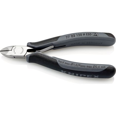KNIPEX 77 02 120 H ESD Alicates de corte diagonal para electrónica ESD con filos de corte de carburo con mangos multicomponentes 120 mm (1/4)