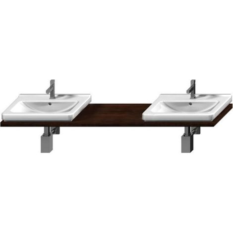 Jika Cubito - Piastra lavabo atipica 221x47 cm, con 2 fori, wengé H4501551724451 (1/2)