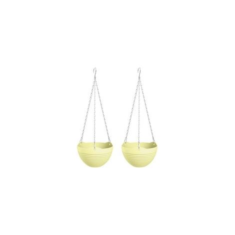Lot de 2 petits pots de fleurs suspendus jaunes (1/5)