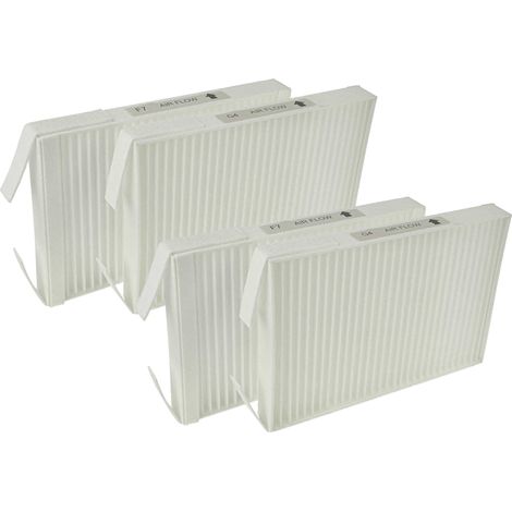 vhbw Filterset kompatibel mit Zehnder ComfoSpot 50 Lüftungsgerät - Luftfilter G4 / F7 (4 Stück), 18 x 12 x 4 cm, Weiß