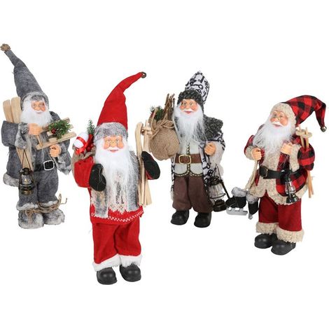 Deko-Weihnachtsmann mit Weihnachtsaccessoires 30cm Glockenmütze Weihnachtsdeko (1/5)