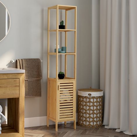 Mueble de baño de 1 puerta de bambú BEA (1/5)