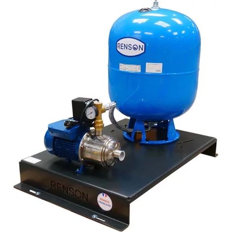Renson – Groupe de surpression automatique 100 litres – Pompe multicellulaire 230V – Pression max 5,6 bar – Débit 130 L/min – Acier inoxydable (1/3)