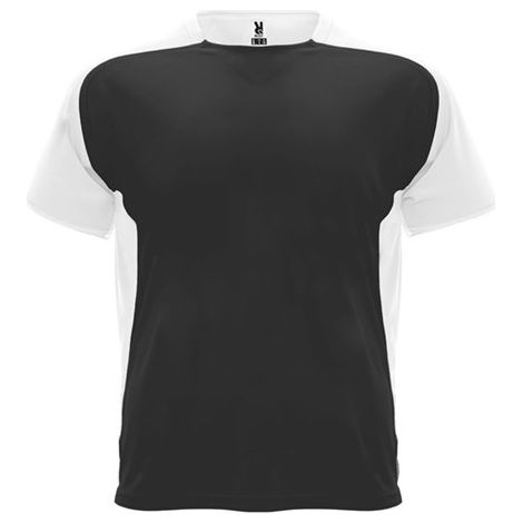 Camiseta técnica de manga ranglán y cubrecosturas a tono BUGATTI ROLY 16 Negro/Blanco