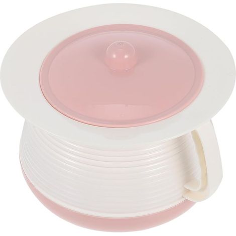 Pot De Chambre Portable avec Couvercle Urinoir RéUtilisable pour Enfants Personnes ÂGéEs IdéAl pour La Maison L'HôPital LéGer Compact 21 X 18.5 X 14 Cm Rose (1/5)