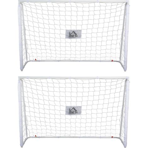 Cage de foot - HOMCOM - Métal - 186x62x123cm - Blanc (1/5)