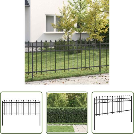 vidaXL Pulverbeschichteter Stahl - Ringzaun Schwarz 200 x 130 cm Pulverbeschichteter Stahl (1/5)