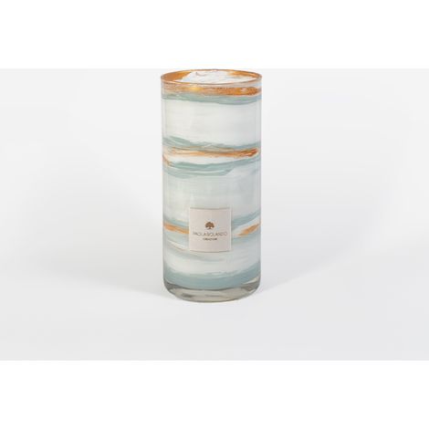Vaso vetro artigianale lucido decorazione casa bomboniere Marble H 26 - Navy