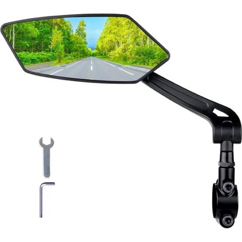 Rétroviseur de vélo HD réglable et incassable, universellement compatible avec différents modèles de guidon (gauche) (1/4)
