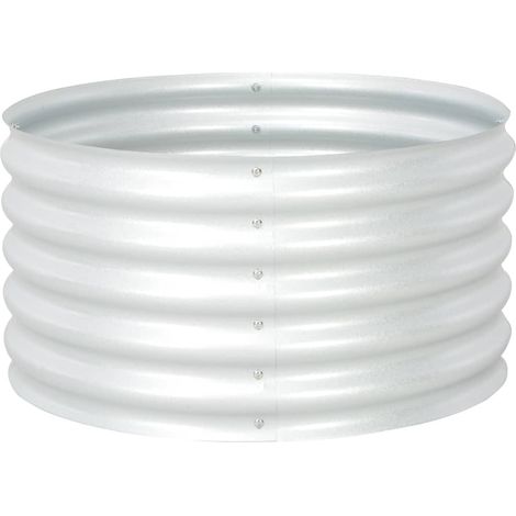 Fioriera rialzata per piante fiori da giardino 80 x 80 x 44 cm in acciaio zincato argento