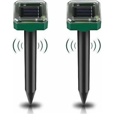 Lot de 2 répulsifs anti-taupes à énergie solaire pour jardin, répulsif antiparasitaire étanche IP65 pour gopher, campagnol et serpent – Répulsif animal haute sensibilité pour pelouse, jardin, co (1/4)
