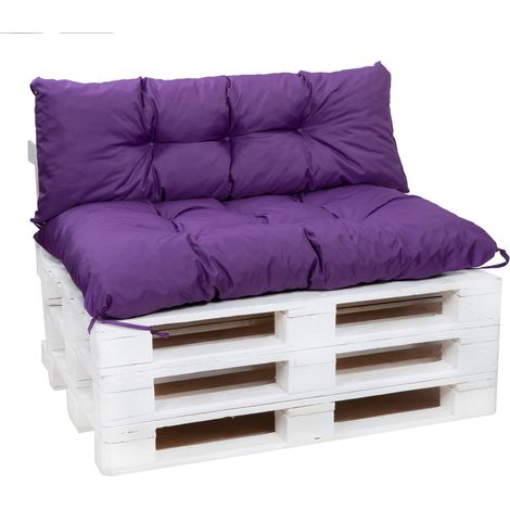 Coussins pour palettes exterieur, Assise 120 x 50 et Dossier 120 x 40cm, coussins canapé / coussin palette in-extérieur Violet, SETGARDEN