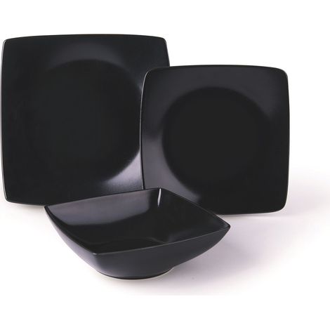 Excelsa Eclipse Servizio di Piatti 18 Pezi, Ceramica, Nero (1/4)