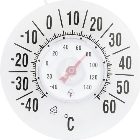 JSSEVN-Thermomètre de jardin ventouse 18 cm – Installation sans perçage – Affichage grand format – Résistant aux intempéries (1/3)