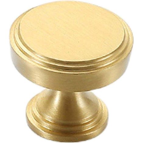 Poignée De Meuble - Cuivre - Diamètre 30 Mm Hauteur 26 Mm - Installation Monotrou - Pour Armoire Placard Tiroir - 1 Pièce (1/5)