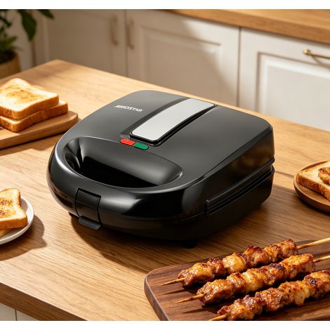 Machine à toast et sandwich Aigostar 800W compacte antiadhésif, portable pratique pour cuisine étudiant (1/3)