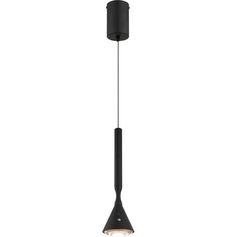 LED Pendelleuchte Deckenlampe Hängeleuchte schwarz matt Touchdimmer Akku H 210cm