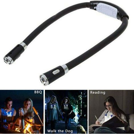 Lampe de lecture à porter autour du cou, idéale pour la lecture au lit, avec 4 LED et 3 modes utilisant des LED en forme de U. (1/4)