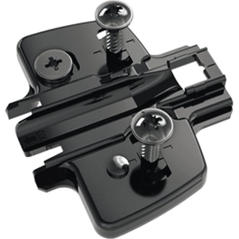 Hettich Möbel-Kreuzmontageplatte, Distanz 3mm, Sensys 8099, 9091813, obsidianschw. vern.