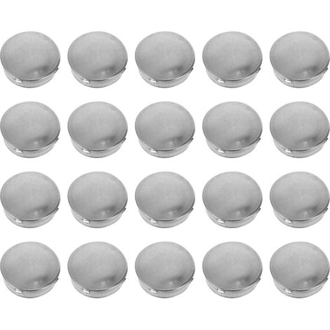 Bouchons tubulaires ronds en acier inoxydable, 20 pièces, argent (1/5)