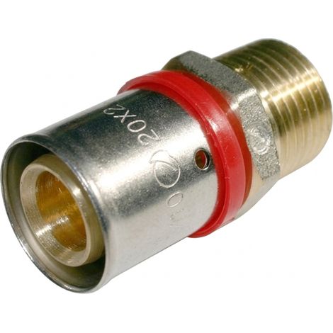 Außengewinde 3/4'' für Mehrschichtrohr 32mm, Verwendung mit Crimpmaschine, grau