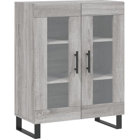 Aparador cómoda armario mueble de almacenaje organizador cocina salón Sonoma 69,5 x 34 x 90 cm madera de ingeniería gris 020036444