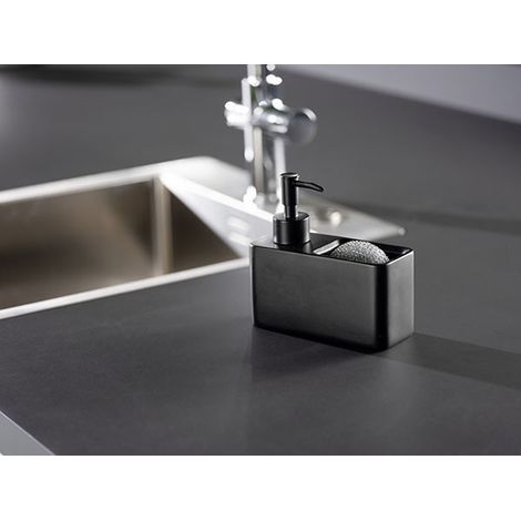 DISPENSER SAPONE + SPUGNA NERO