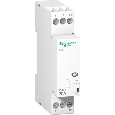 A9c15030 - Contacteur Silencieux - 1no - 20a - Bobine 230vca - Schneider Acti 9 Ict+ (1/2)