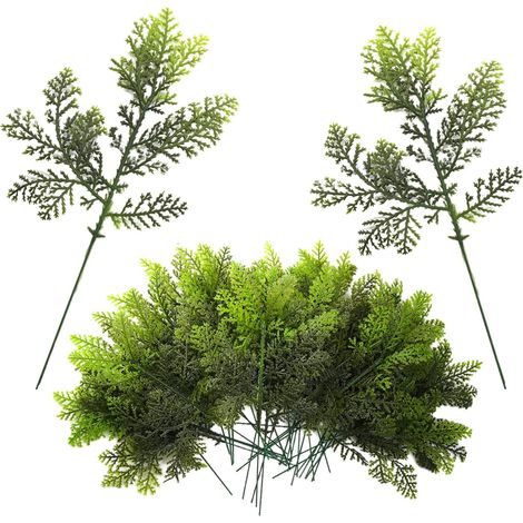 36Pièces Branches De Pin Artificiel,Tiges De Sapin Artificielles pour Décoration De Noël,Branches De Sapin Artificielles pour De Bricolage Artisanat à La Maison De Guirlande De Noël (1/5)