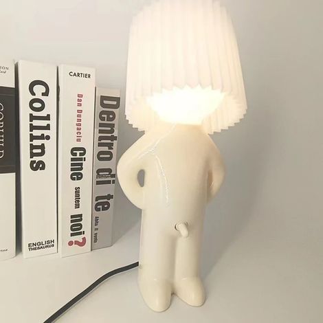 Lampe de lecture LED créative (blanche) à texture plissée, idéale pour les garçons joueurs (1/5)