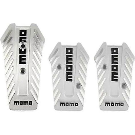 Pédales de course universelles, couvre-pédales de frein manuelles en aluminium antidérapant, accessoires de décoration intérieure pour voiture - Argent (1/5)