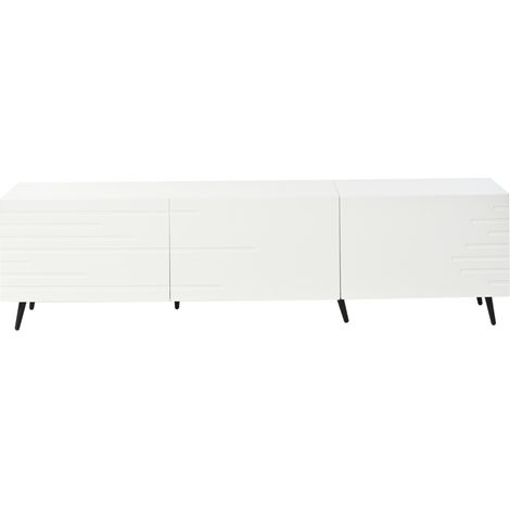 Mobile TV bianco 180 x 40 x 48 cm con 3 ante ribaltabili MDF HOMVRA (1/5)