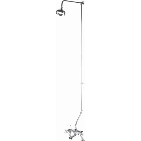 Nuie Traditional 3/4 Bath Shower Mixer with Fixed Head + Tap Spout (1/4)