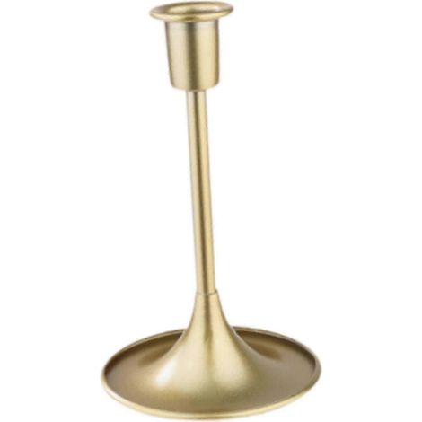 Porte-bougie conique en fer forgé, centre de table décoratif, support pour bougies pour fêtes, mariages et tables de bureau.-Gold Large Size (1/5)