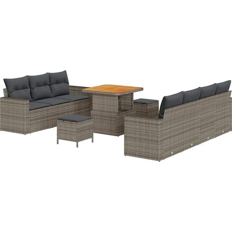 Maison Exclusive - Garten-Sofa-Set mit Kissen mit Speicher 10 pcs