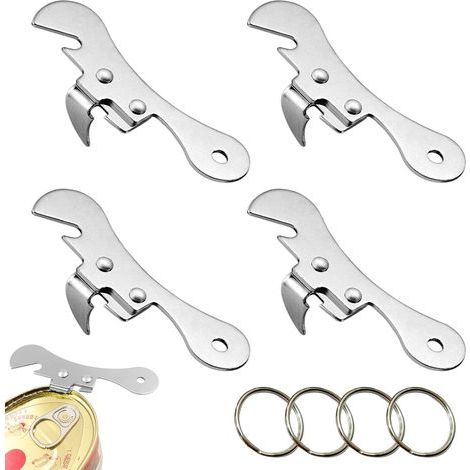 Apriscatole, apriscatole manuale, apribottiglie, apribarattoli multifunzione 5 in 1 (4 pezzi) (1/5)