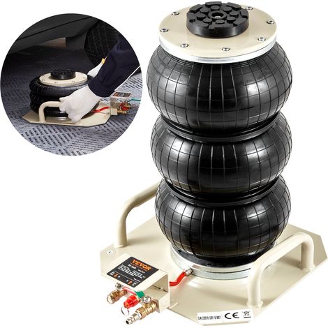 Cric Pneumatique 3 T 140-450 mm Cric de Levage Pneumatique 0,8-1,0 MPa Cric Gonflable 3 Coussins d’Air Portable Levage Rapide en 5 Secondes pour Réparation Entretien Voiture SUV Atelier Garage (1/5)