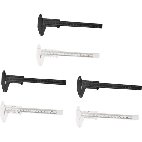 Mini Pied à Coulisse 6 Pièces en Abs pour Mesure Interne et Externe Blanc et Noir, Lot de 3 par Couleur, Jauge de Diamètre Interne 8 à 12mm, Léger (1/5)
