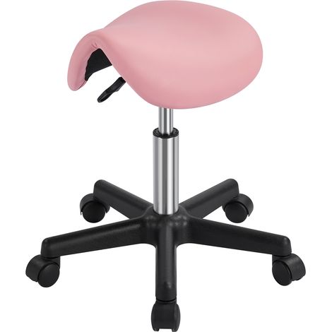Homevive Silla Escritorio Silla de Trabajo Taburete de Bar Silla para Peluquería Masaje Regulable en Altura Rosa