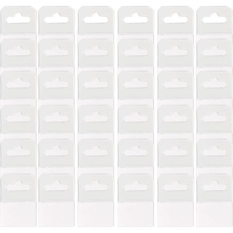 Etichette adesive trasparenti da appendere – 100 pezzi, resistenti e perforate, ideali per l'esposizione dei prodotti in negozio.
