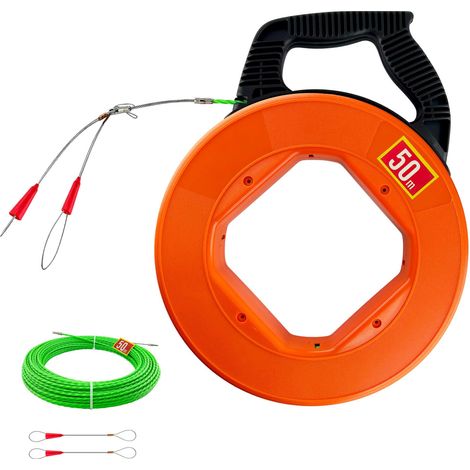 Aiguille Electricien,50m Tire Fil Electrique 4,5mm DiamèTre Tire Fils Electrique,Tire Fils Electricien Aiguille, Spiralé Flexible Aiguille Tire Fil (1/5)
