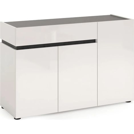 Madia Bianca 120x42x80 cm con 3 Ante e Cassetto Soft-Close (1/4)