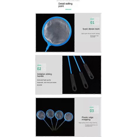 Lot de 5 mini filets bleus pour larves d'artémias, tamis fins spécialement conçus pour les artémias. (1/2)