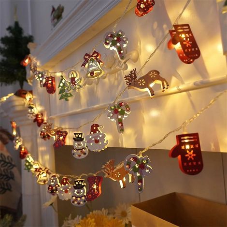Guirlande décoration intérieure et extérieure de Noël à LED, à suspendre, alimentée par USB, pour sapin de Noël, lumineuse, 3 m, 20 LED (1/5)