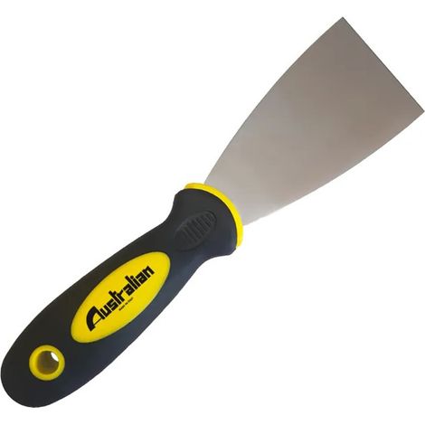 SPATOLA PER STUCCO RASCHIETTO ACCIAIO INOX DA 100mm MANICO IN GOMMA AUSTRALIAN