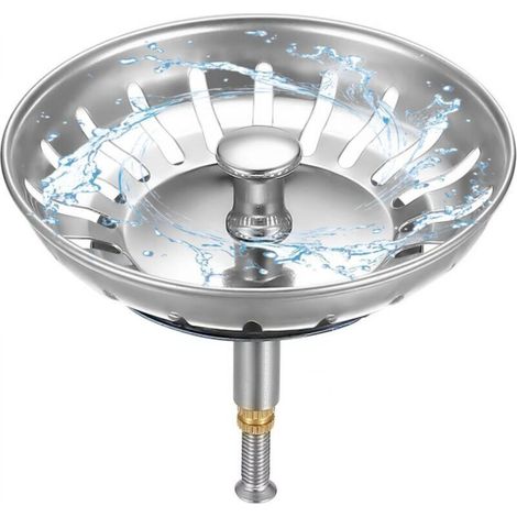 Crépine d'évier de cuisine Ø 79 mm, 1 pièce, bonde d'évier de cuisine réglable en hauteur, bonde d'évier de cuisine en acier inoxydable 304, bonde d'évier (1/5)